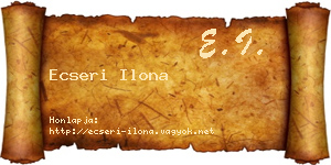 Ecseri Ilona névjegykártya